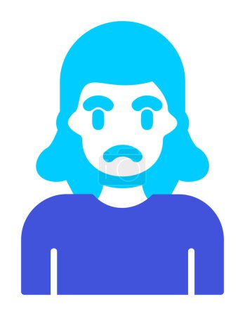 Illustration for Sad woman web icon simple vector illustration - Royalty Free Image