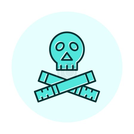Ilustración de Icono del cráneo fumar mata ilustración vector - Imagen libre de derechos
