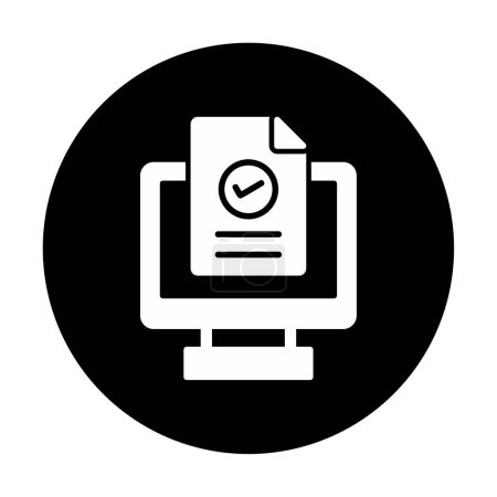 Téléchargez les illustrations : Icône d'enregistrement de site Web sur l'écran d'ordinateur, illustration vectorielle conception simple - en licence libre de droit