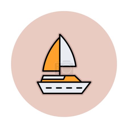 Ilustración de Icono de barco simple, ilustración de vectores - Imagen libre de derechos