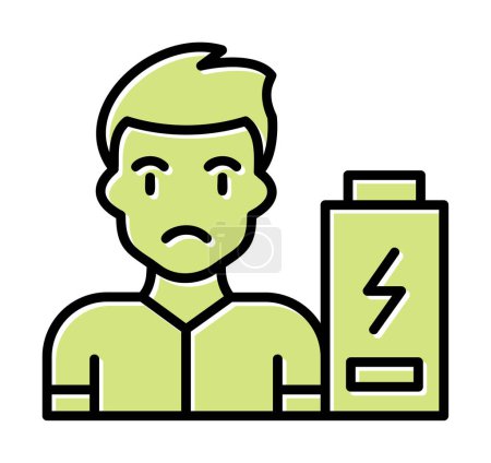 Ilustración de Ilustración vectorial de un hombre sin icono de batería de energía - Imagen libre de derechos
