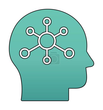 Illustration for Brain icon with Psychology sign  design vector illustration - Royalty Free Image