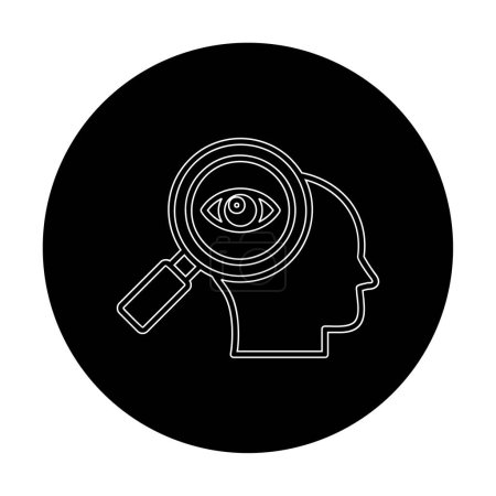Ilustración de Ilustración vectorial de la cabeza humana con icono de lupa - Imagen libre de derechos