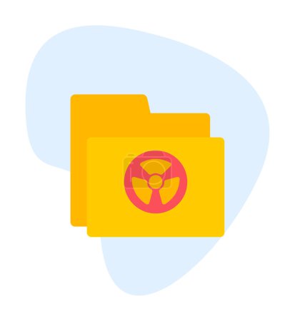 Illustration for Folder with Radioactive sign web icon, vector illustration - Royalty Free Image