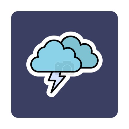 Illustration for Storm clouds with lightning icon. vector illustration - Royalty Free Image