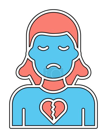 sad woman with  Broken Heart  icon