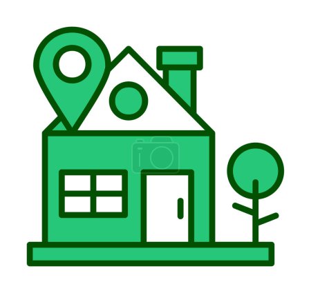 Téléchargez les illustrations : Home location icône, illustration vectorielle - en licence libre de droit