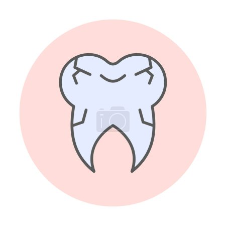 Téléchargez les illustrations : Icône de dent fissurée, illustration vectorielle - en licence libre de droit