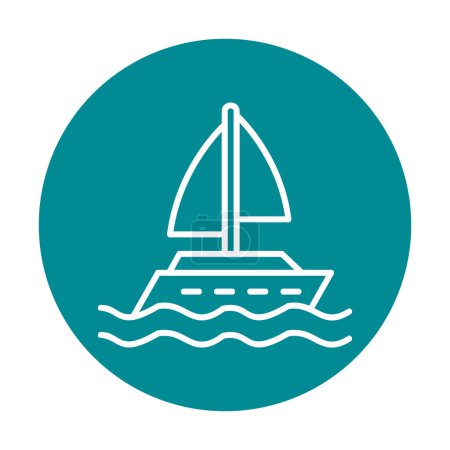Illustration for Yacht icon vector illustration - Royalty Free Image