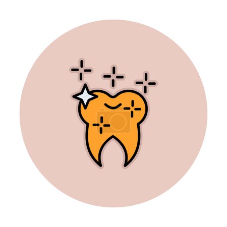 Téléchargez les illustrations : Simple icône de la dent brillante, illustration vectorielle - en licence libre de droit