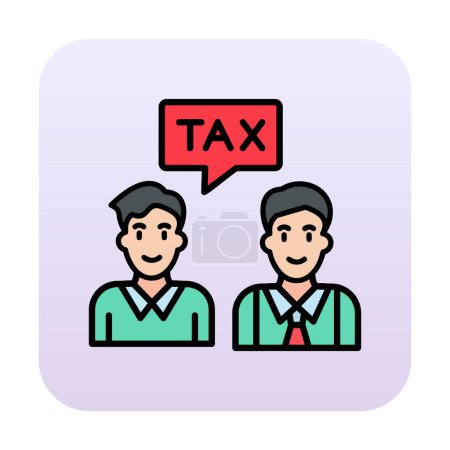 Téléchargez les illustrations : Deux personnes avec taxe sur les mots dans la bulle vocale, concept de négociation, illustration vectorielle - en licence libre de droit
