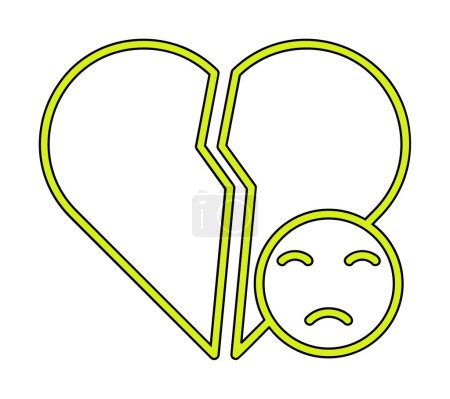 Ilustración de Corazón roto y triste icono ilustración diseño - Imagen libre de derechos