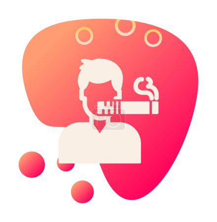 Téléchargez les illustrations : Homme fumeur avec icône de cigarette, illustration vectorielle - en licence libre de droit