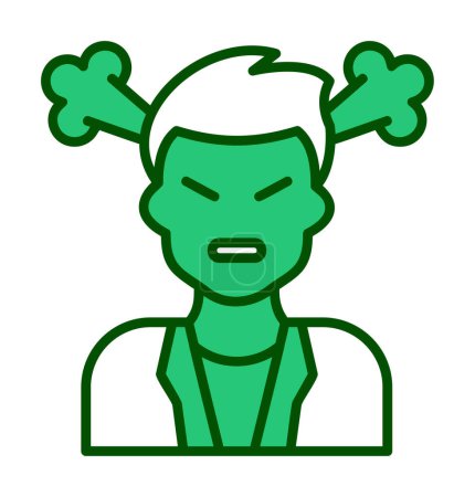 Ilustración de Icono de persona enojada, vector ilustración diseño simple - Imagen libre de derechos
