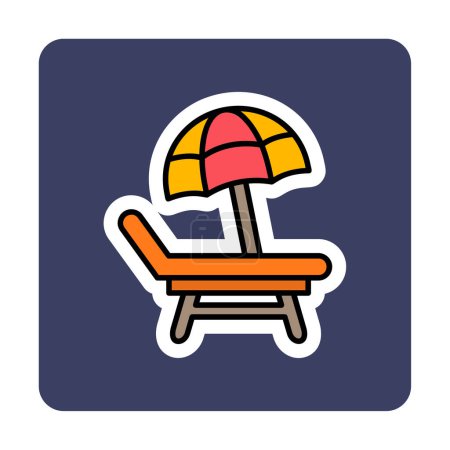 Téléchargez les illustrations : Icône web Beach Chair, illustration vectorielle - en licence libre de droit
