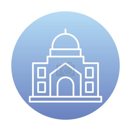 Téléchargez les illustrations : Icône bâtiment mosquée, illustration vectorielle - en licence libre de droit