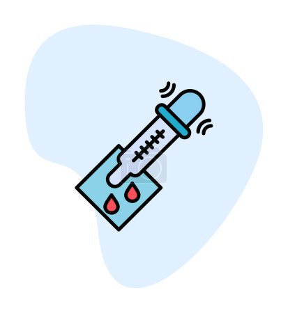 Illustration for Medical test icon with pipette, vector illustration simple design - Royalty Free Image
