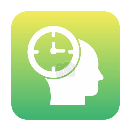 Téléchargez les illustrations : Horloge avec icône de la tête humaine. illustration vectorielle - en licence libre de droit
