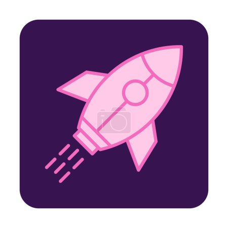 Illustration for Business startup launch concept, rocket icon, flat design - Royalty Free Image