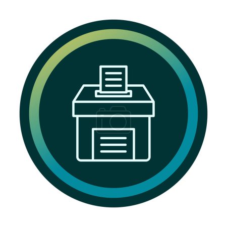 Illustration for Vote box. outline vector icon flat illustration - Royalty Free Image