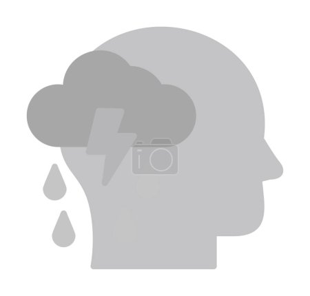 Icono de concepto de depresión vector ilustración