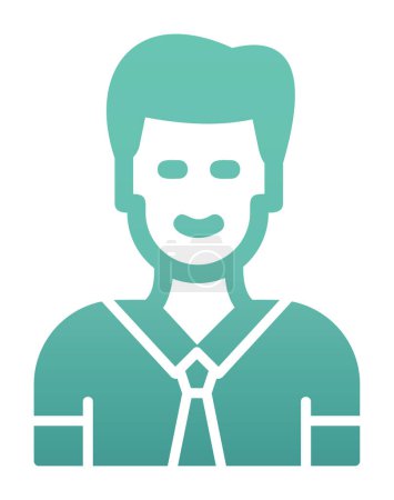 Ilustración de Simple icono de línea de Gerente plano. Hombre de corbata. - Imagen libre de derechos
