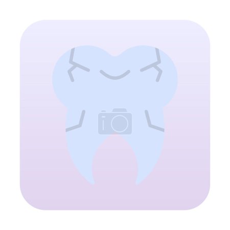 Téléchargez les illustrations : Icône de dent fissurée, illustration vectorielle - en licence libre de droit