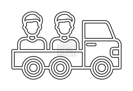 Téléchargez les illustrations : Illustration vectorielle icône camionnette - en licence libre de droit