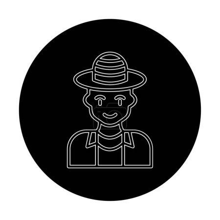 Illustration for Tourist man hat icon, vector illustration - Royalty Free Image