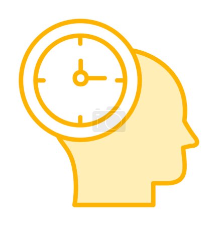Illustration for Clock with human head icon. vector illustration - Royalty Free Image