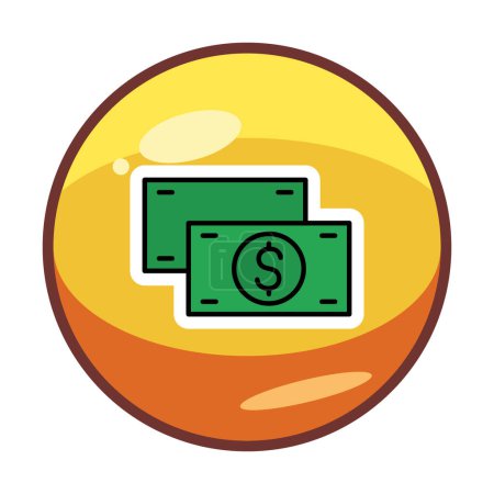 Téléchargez les illustrations : Icône argent comptant, illustration vectorielle - en licence libre de droit