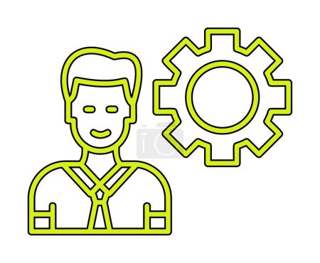 Illustration for Simple flat Manager line icon. Man in tie. - Royalty Free Image