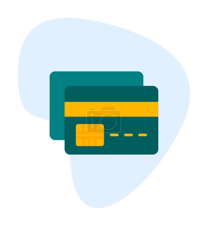 Ilustración de Tarjeta de crédito icono de vector. estilo de diseño plano. - Imagen libre de derechos