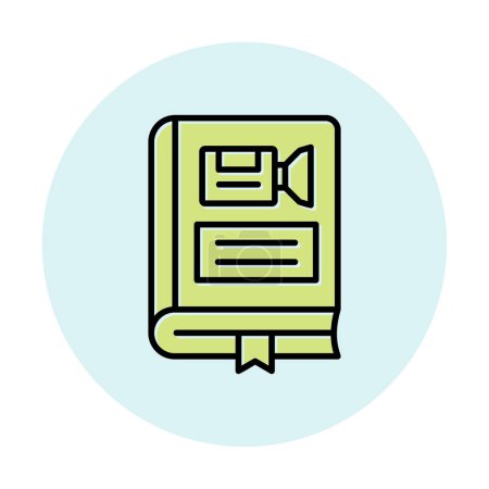 Ilustración de Icono del libro con el signo de la cámara, vector ilustración diseño simple - Imagen libre de derechos