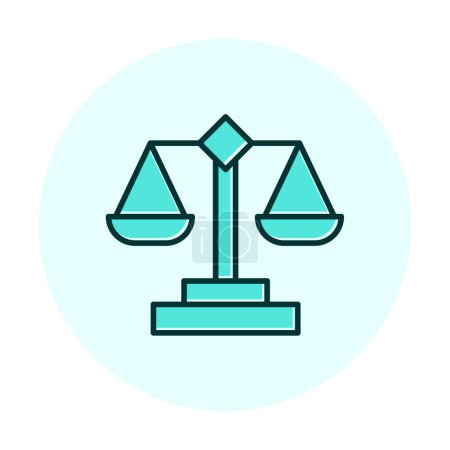 Téléchargez les illustrations : Abstrait justice échelle icône illustration design - en licence libre de droit