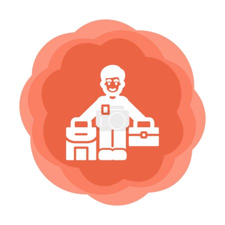 Ilustración de Hombre refugiado icono web, vector de ilustración - Imagen libre de derechos