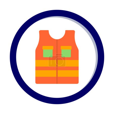 Illustration for Safety Jacket web icon, vector illustration - Royalty Free Image