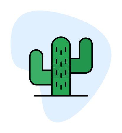 Téléchargez les illustrations : Icône de cactus, illustration de conception simple - en licence libre de droit