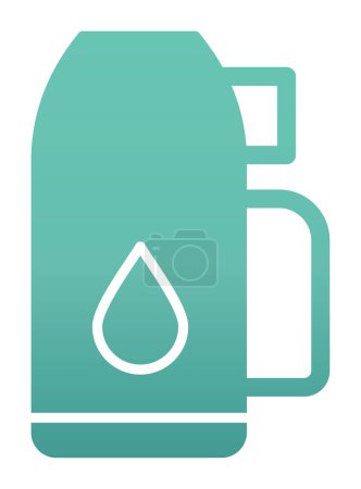 Illustration for Thermos icon in filled outline style - Royalty Free Image