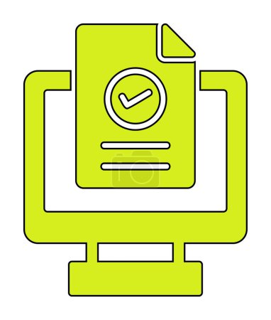 Illustration for Website registration icon on computer screen, vector illustration simple design - Royalty Free Image