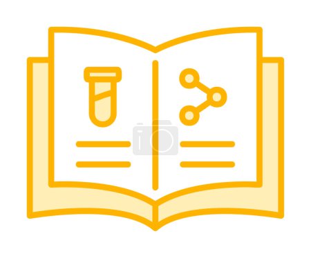 Téléchargez les illustrations : Illustration vectorielle de l'icône du livre de chimie - en licence libre de droit