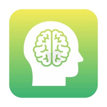 Téléchargez les illustrations : Illustration vectorielle d'icône de cerveau plat - en licence libre de droit