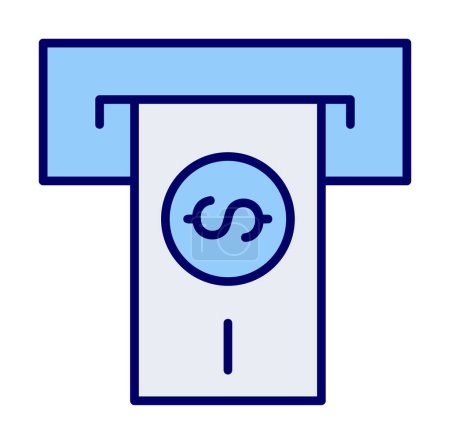 Illustration for Withdraw money from ATM slot line icon in simple design on a white background - Royalty Free Image
