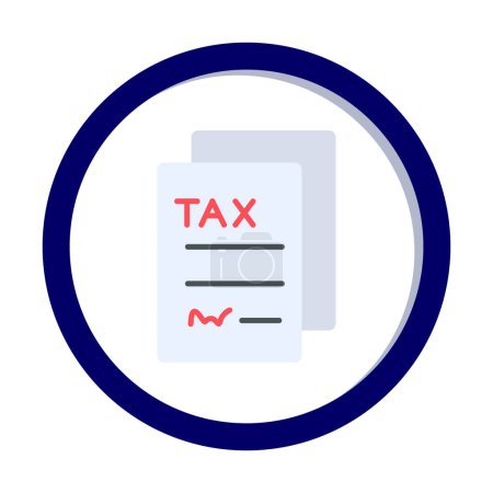 Téléchargez les illustrations : Icône de formulaire d'impôt sur fond blanc - en licence libre de droit