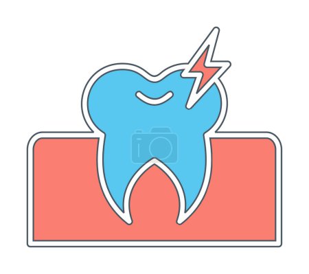 Téléchargez les illustrations : Icône dent mal de dents, illustration vectorielle - en licence libre de droit