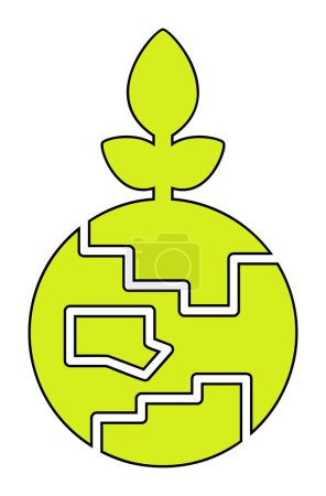 Illustration for Planet Earth with plant icon vector illustration - Royalty Free Image