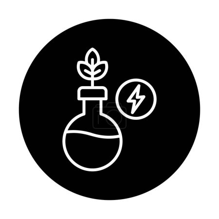 Téléchargez les illustrations : Concept scientifique avec plante en éprouvette et symbole énergétique - en licence libre de droit