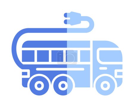 Téléchargez les illustrations : Bus électrique. icône web illustration simple - en licence libre de droit
