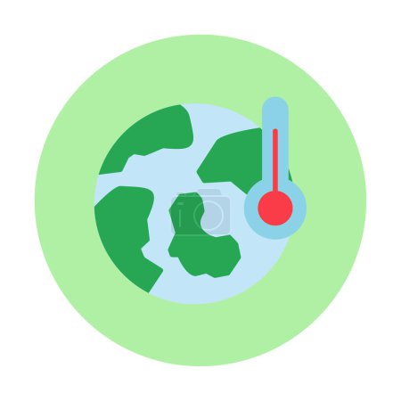 Illustration for Globe with thermometer color vector icon, Global Warming concept - Royalty Free Image