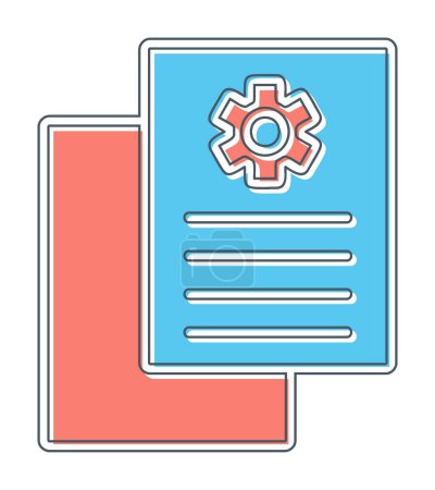 Illustration for Working Report. web icon simple illustration - Royalty Free Image